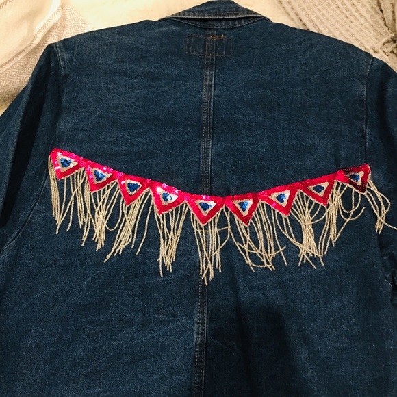 SouthWest Sewing Blues Long Rodeo Denim Duster - Picture 5 of 6